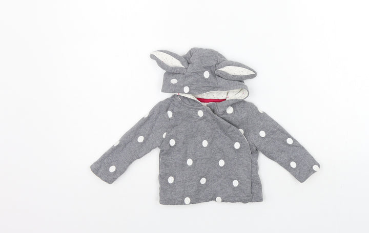 Mother care Girls Grey Polka Dot  Pullover Jumper Size 0-3 Months