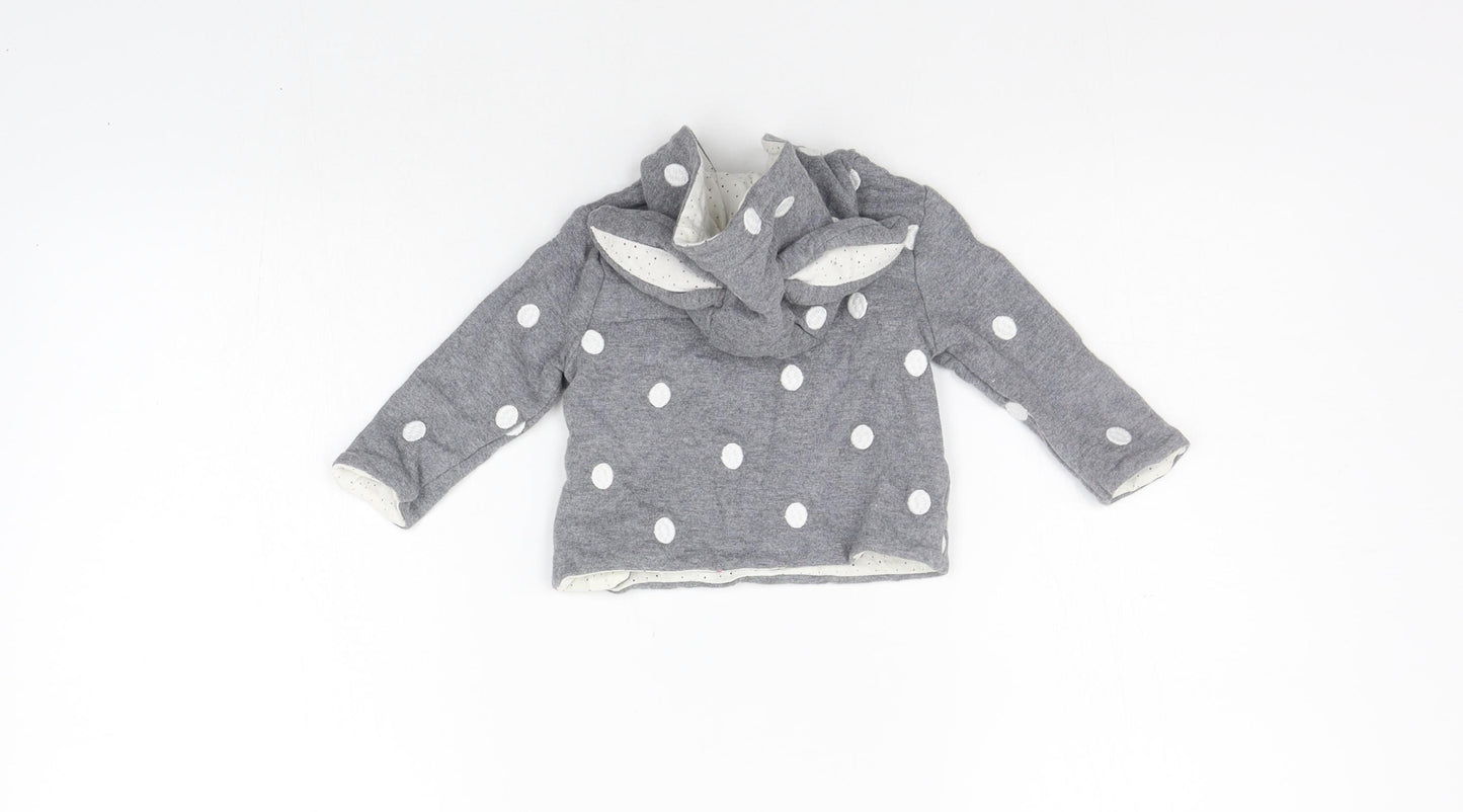 Mother care Girls Grey Polka Dot  Pullover Jumper Size 0-3 Months