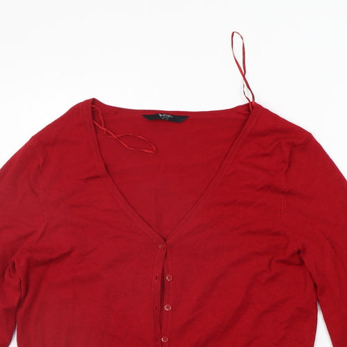 BHS Womens Red   Cardigan Jumper Size 12