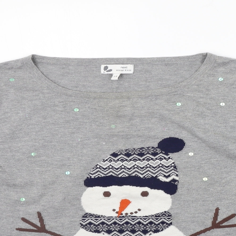 NEXT Womens Grey   Pullover Jumper Size 14  - Christams washable MARKS