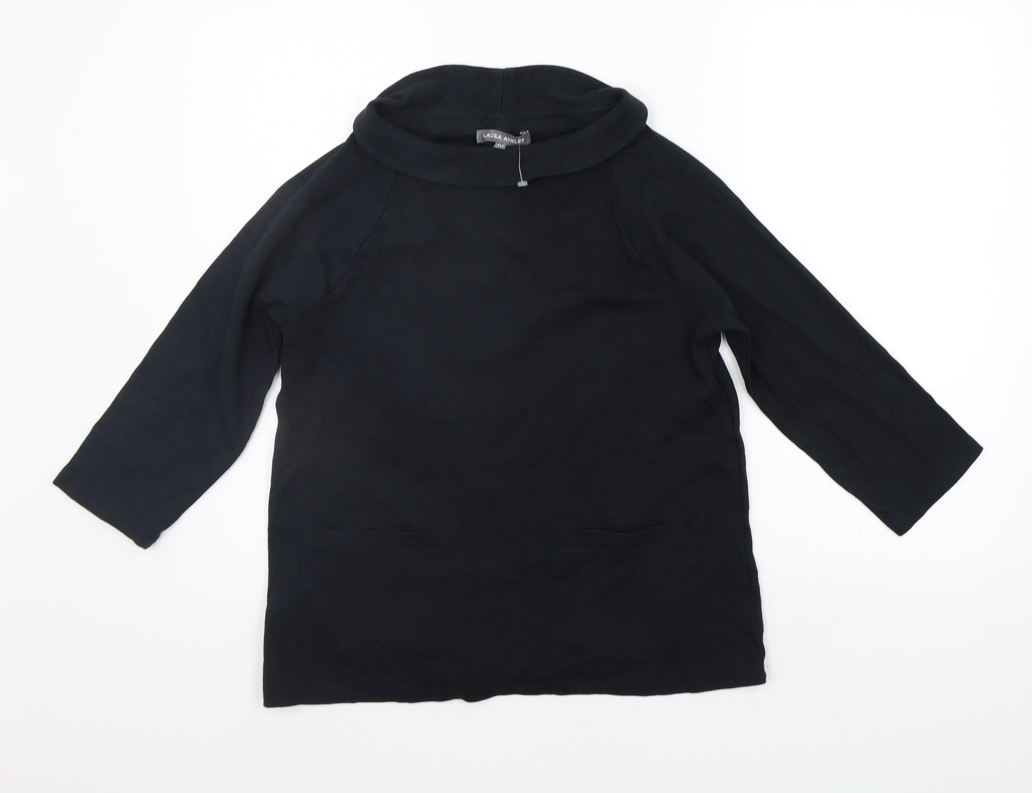 Laura Ashley Womens Black Houndstooth  Pullover Jumper Size 10