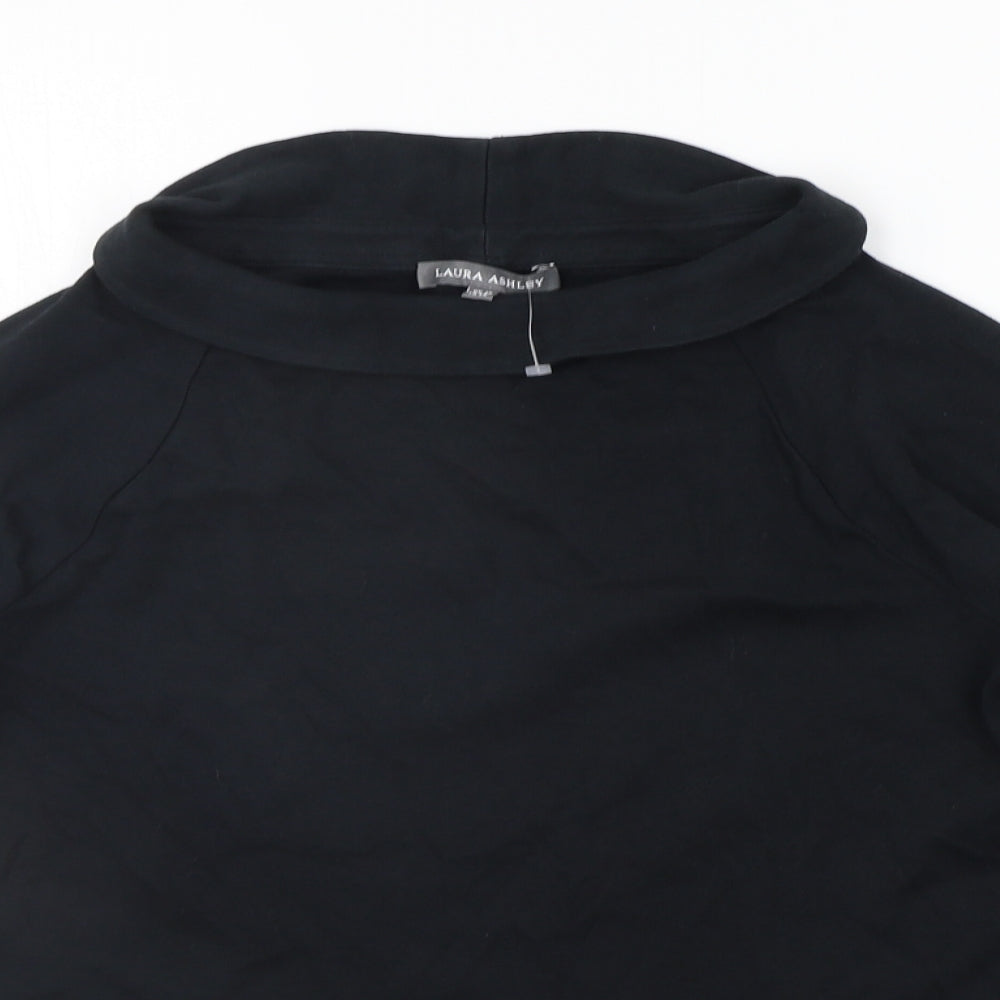 Laura Ashley Womens Black Houndstooth  Pullover Jumper Size 10