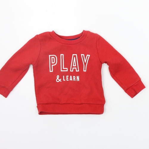 Primark Boys Red   Pullover Jumper Size 9-12 Months