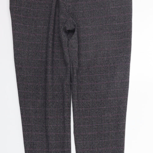 F&F Womens Purple Check  Sweatpants Trousers Size 10 L25 in