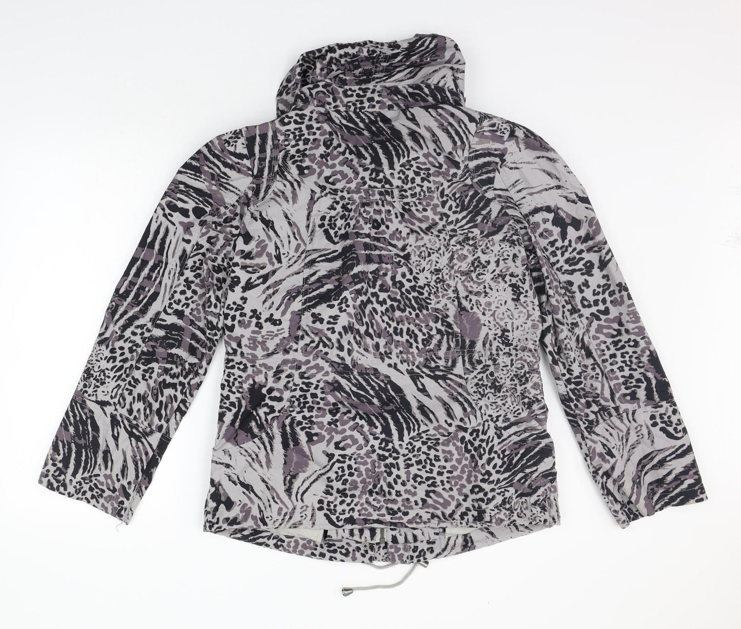 New Look Womens Grey Animal Print  Jacket Coat Size 12