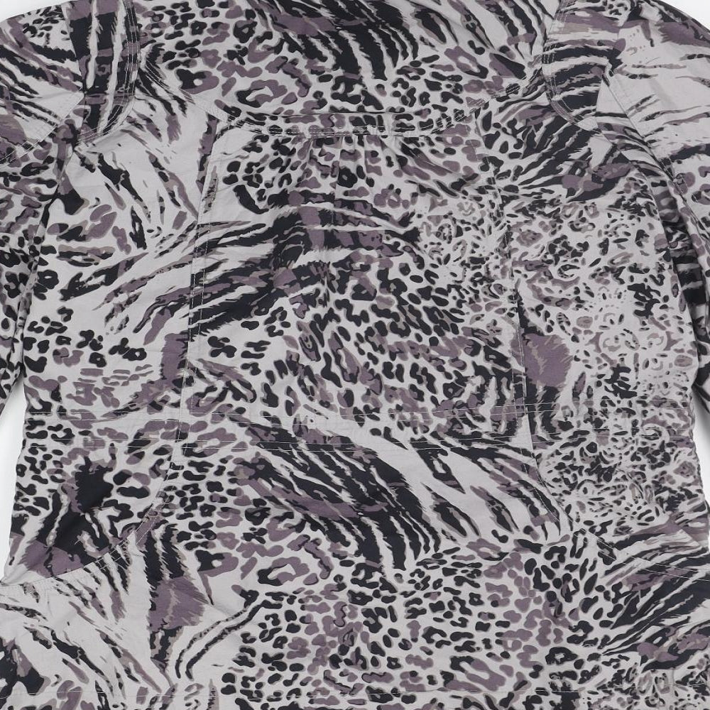 New Look Womens Grey Animal Print  Jacket Coat Size 12