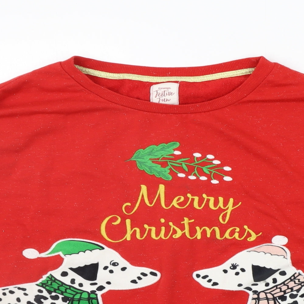 George Womens Red   Pullover Jumper Size XL  - dogs
