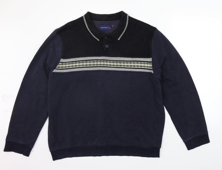 BHS Womens Blue Geometric Pullover Jumper Size XL