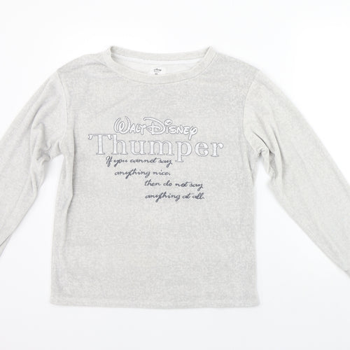 Primark Womens Grey Solid  Top Pyjama Top Size XS  - DISNEY