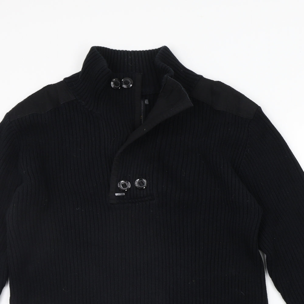 le breue Mens Black   Pullover Jumper Size S