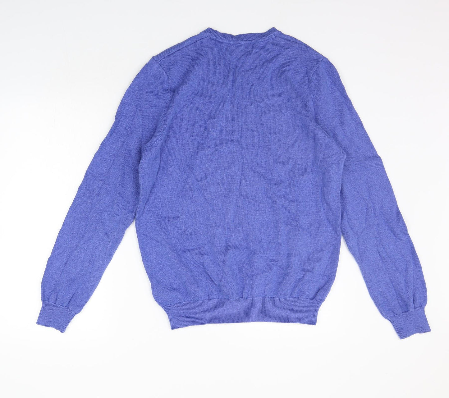 Marks and Spencer Mens Blue Houndstooth  Pullover Jumper Size L