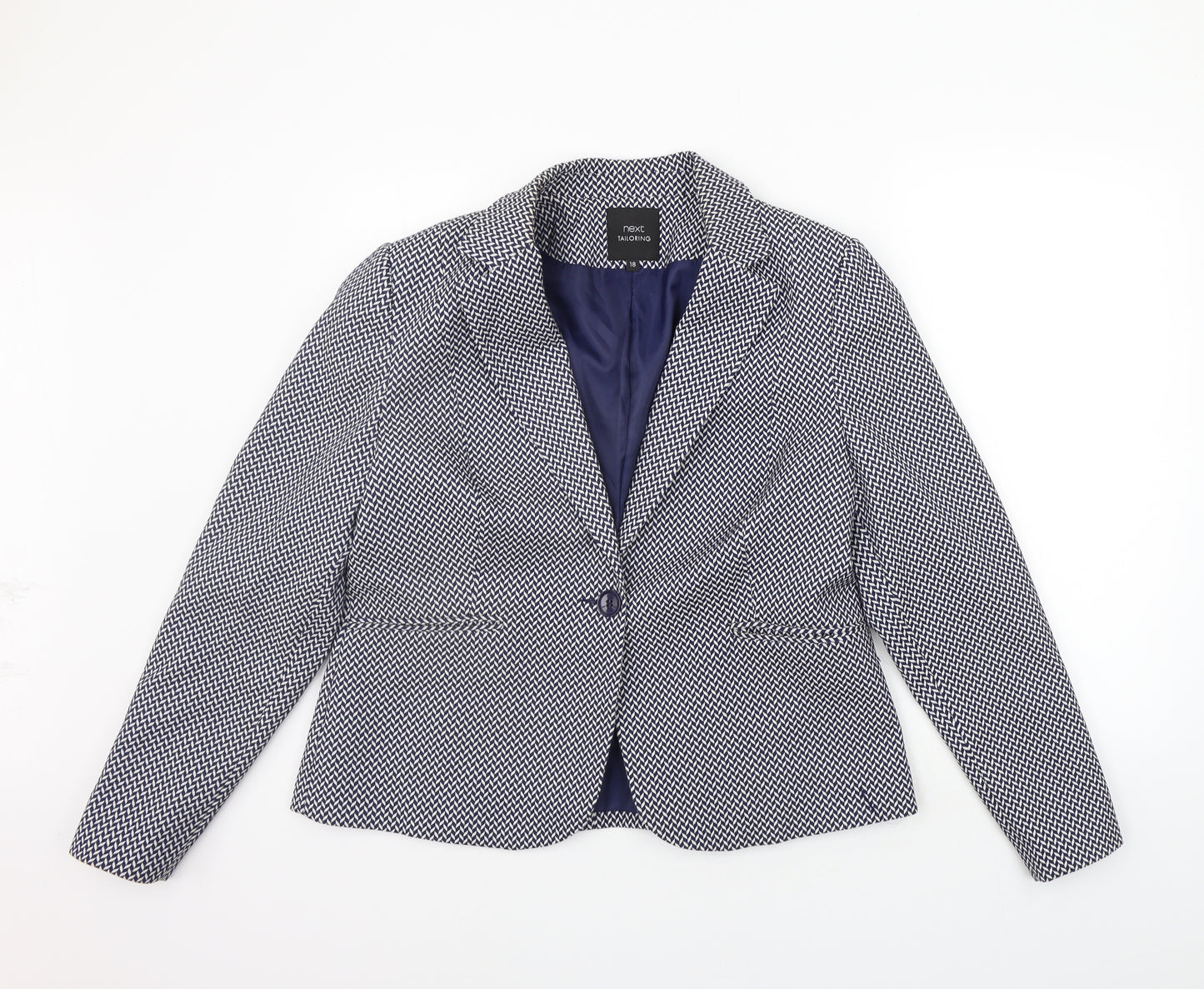 Marks and Spencer Womens Grey Geometric  Jacket Blazer Size 18