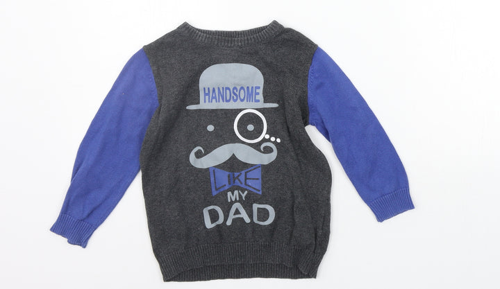 Debenhams Boys Grey Pullover Jumper Size 2-3 Years