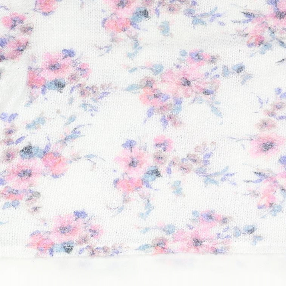 George Womens White Floral  Pullover Jumper Size 16