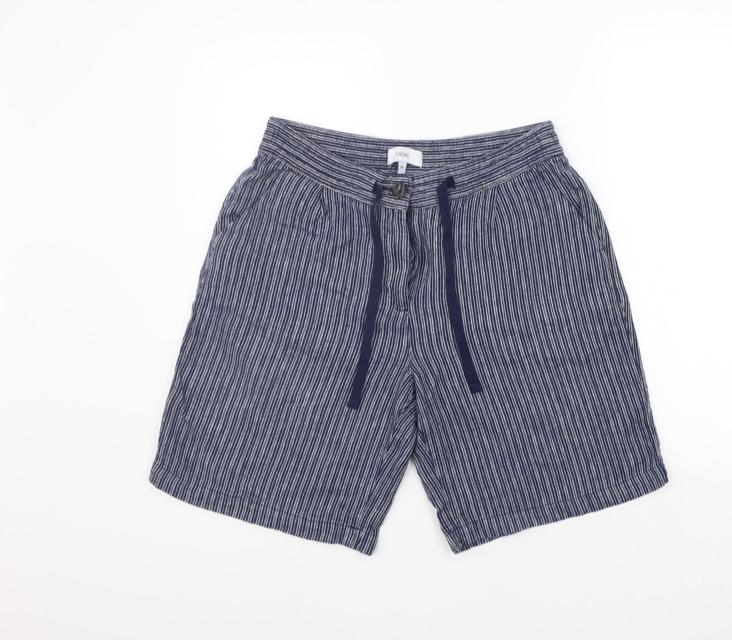 NEXT Womens Blue Striped  Cut-Off Shorts Size 14
