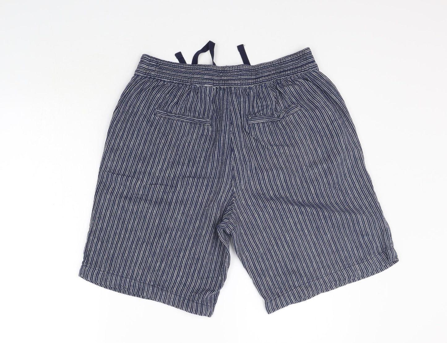 NEXT Womens Blue Striped  Cut-Off Shorts Size 14