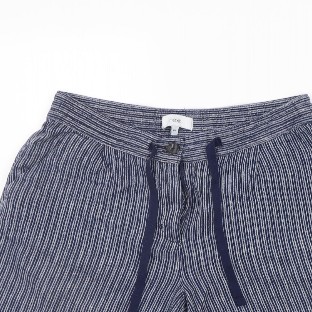 NEXT Womens Blue Striped  Cut-Off Shorts Size 14