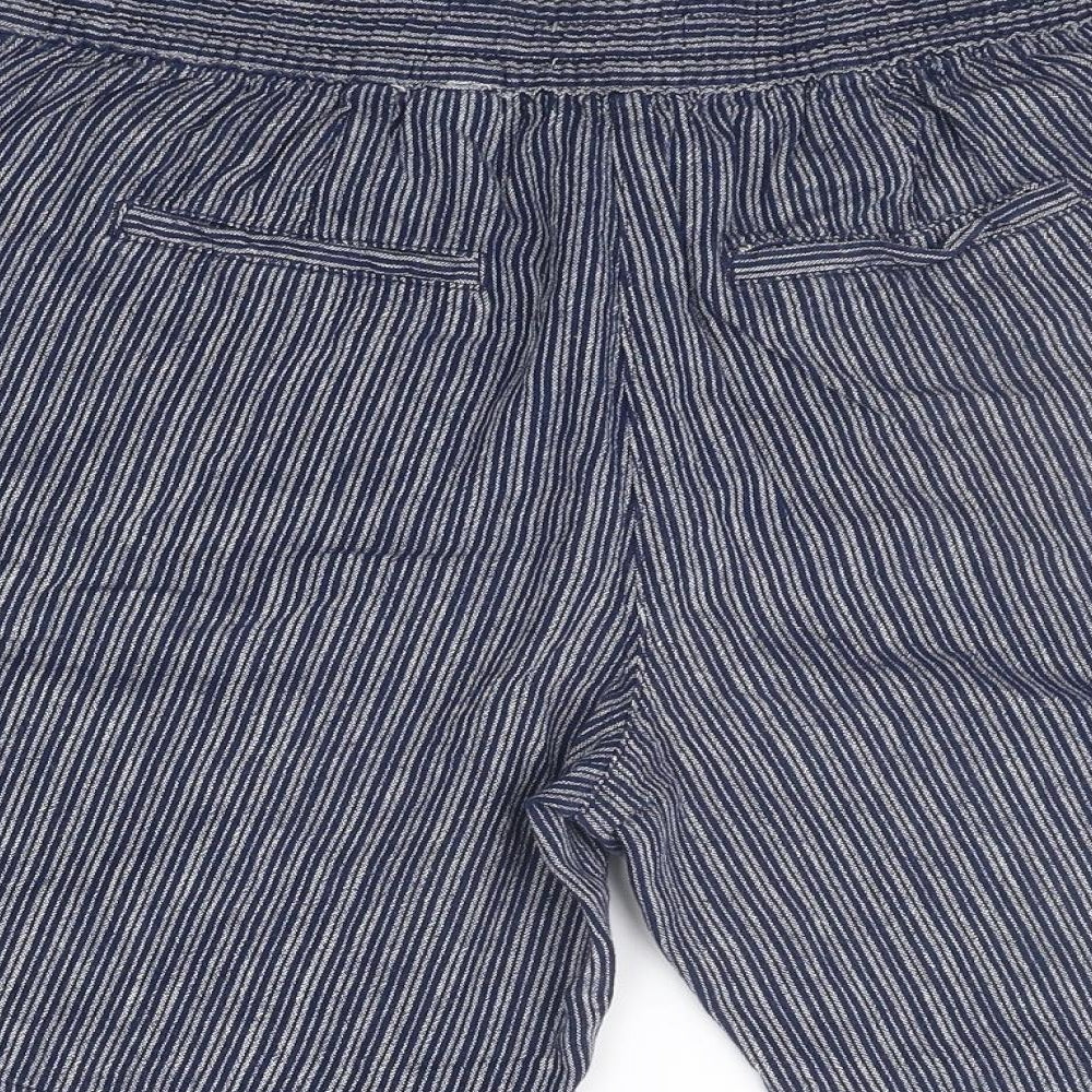 NEXT Womens Blue Striped  Cut-Off Shorts Size 14