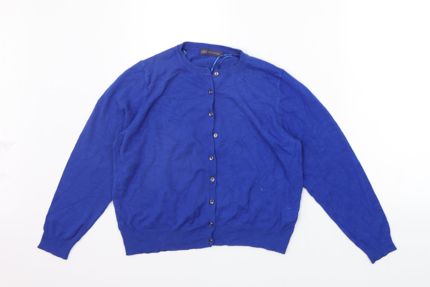 Marks and Spencer Womens Blue   Cardigan Jumper Size 14