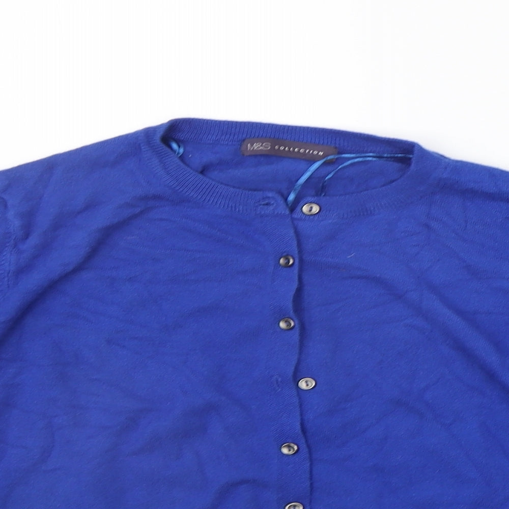 Marks and Spencer Womens Blue   Cardigan Jumper Size 14