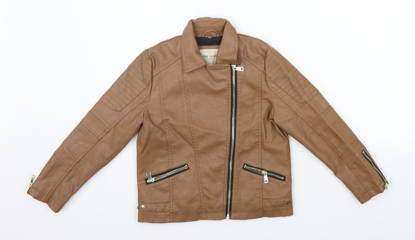 River Isand Girls Brown   Jacket Coat Size 8 Years