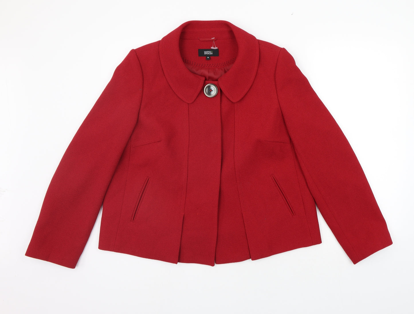 Marks and Spencer Womens Red   Jacket Coat Size 16