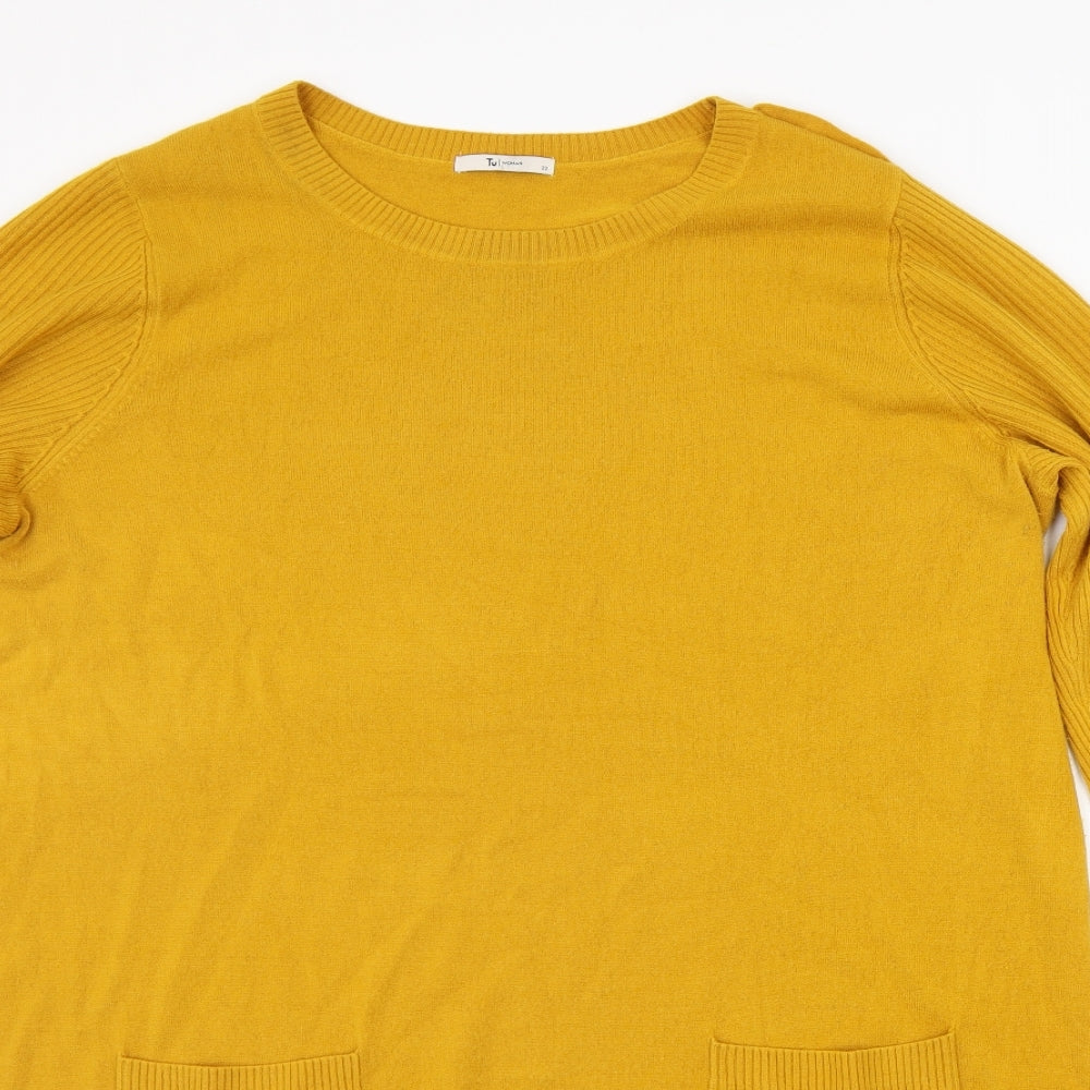 TU Womens Yellow   Jumper Dress  Size 22