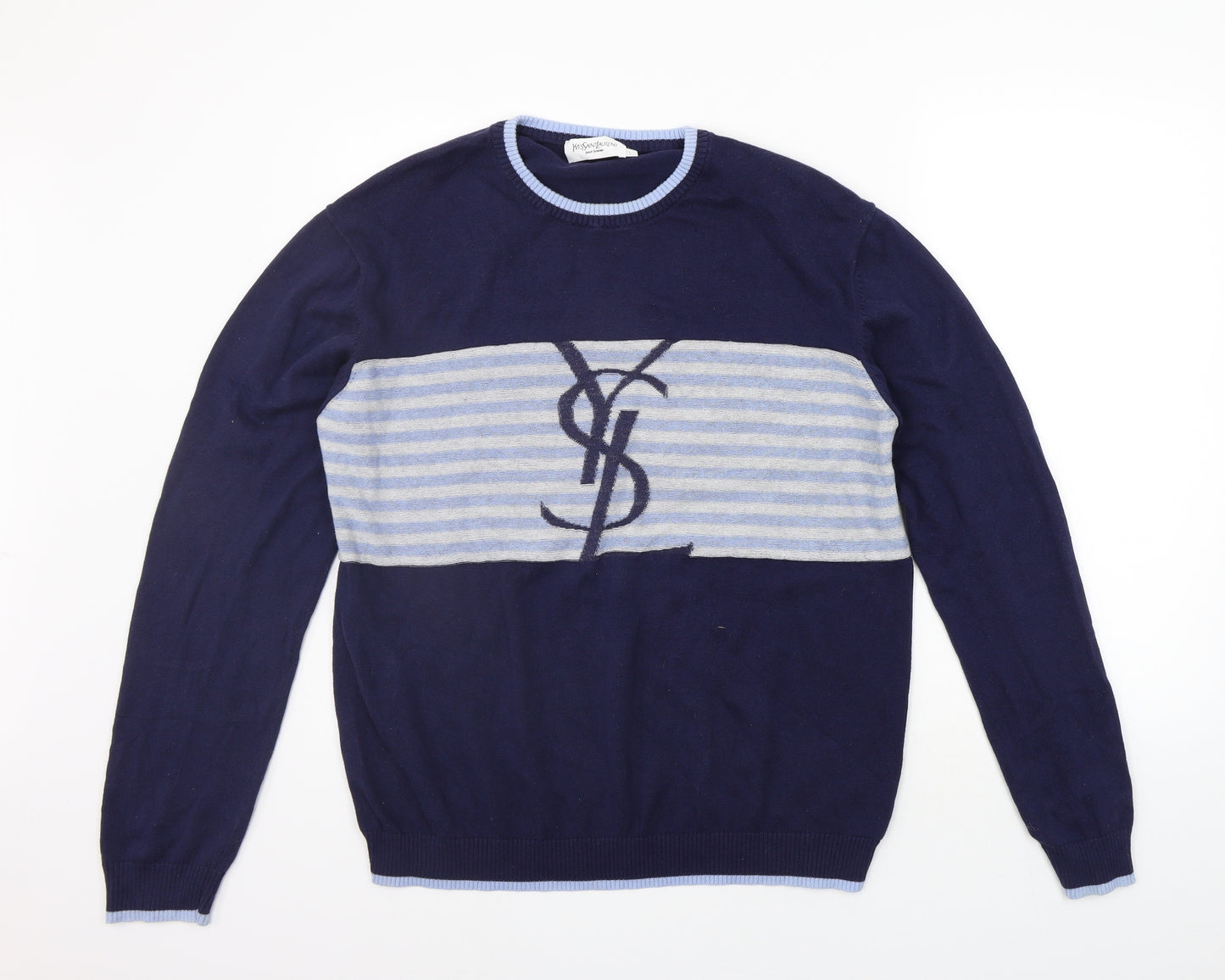 Yves Saint Laurent Mens Blue   Pullover Jumper Size L