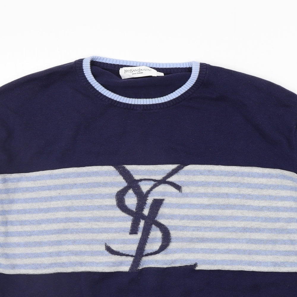 Yves Saint Laurent Mens Blue   Pullover Jumper Size L