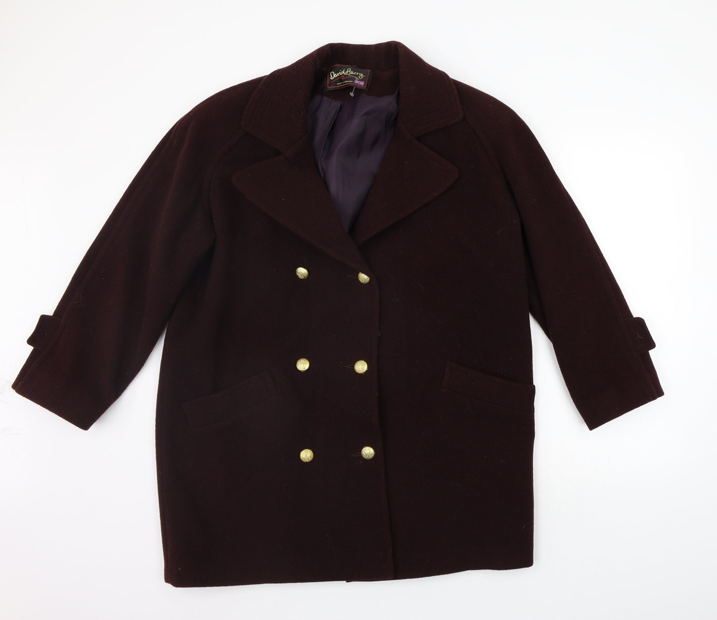 DAVID BARRY Womens Purple   Jacket Coat Size 12