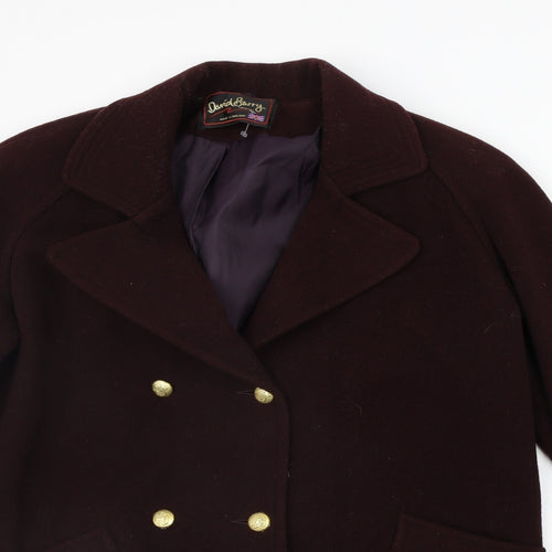 DAVID BARRY Womens Purple   Jacket Coat Size 12