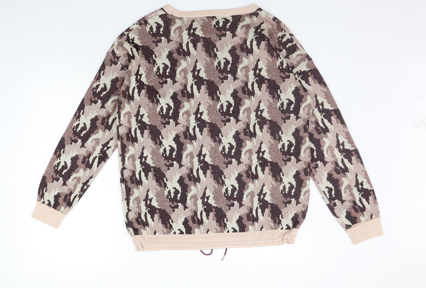 NEXT Womens Pink Geometric  Pullover Jumper Size 14