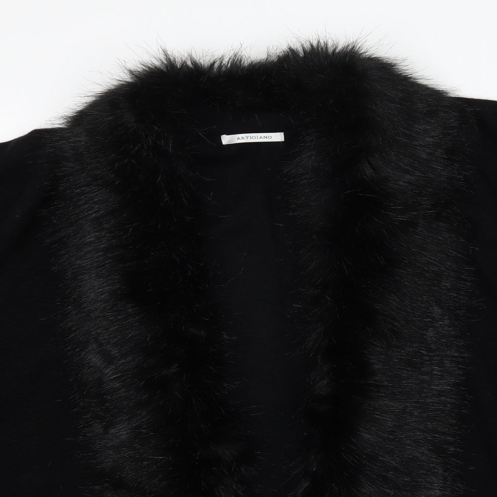 Artigiano Womens Black   Wrap Jumper One Size