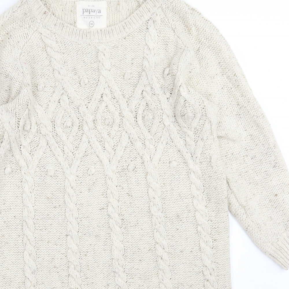 Papaya Womens Beige   Pullover Jumper Size 16