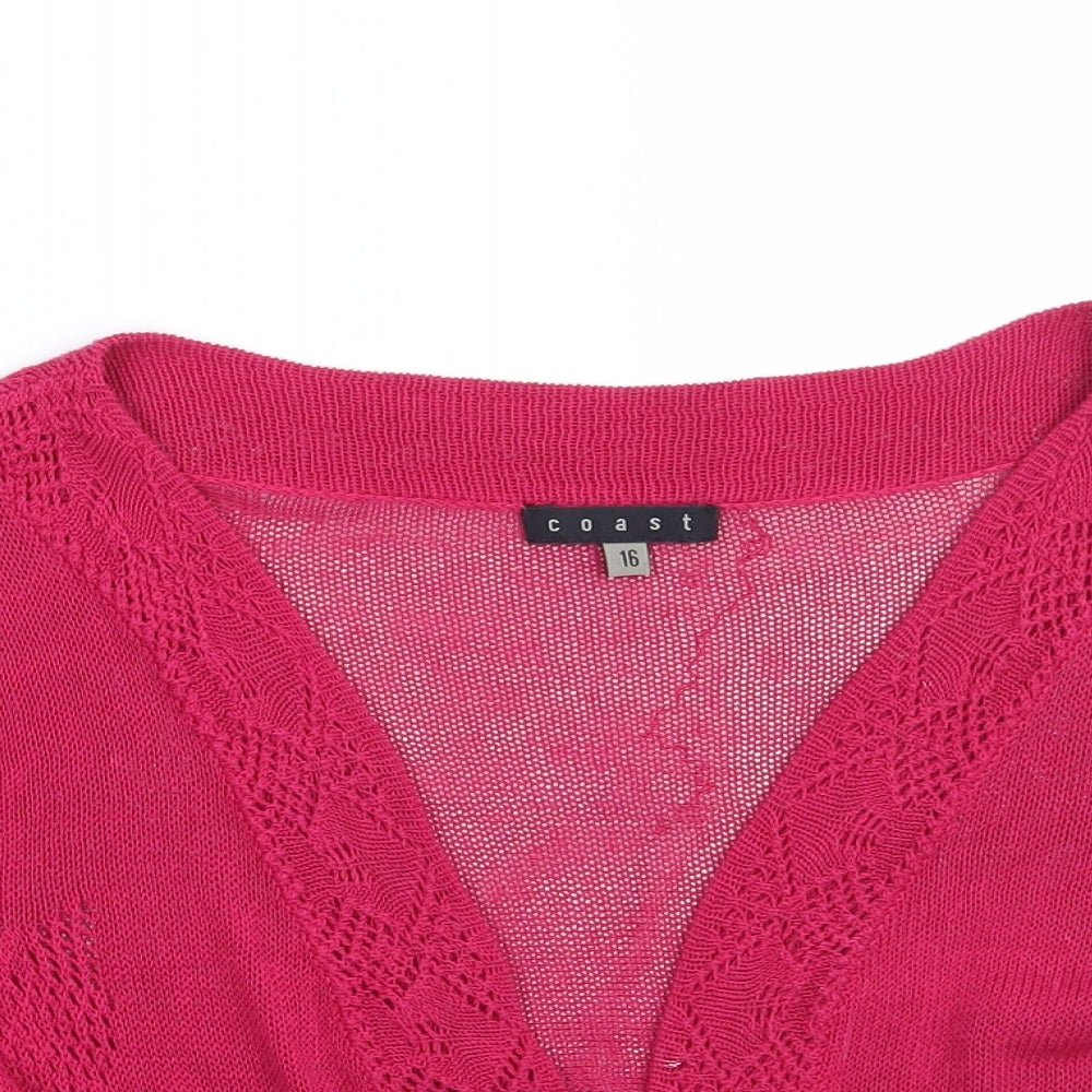 Coast Womens Pink   Cardigan Jumper Size 16