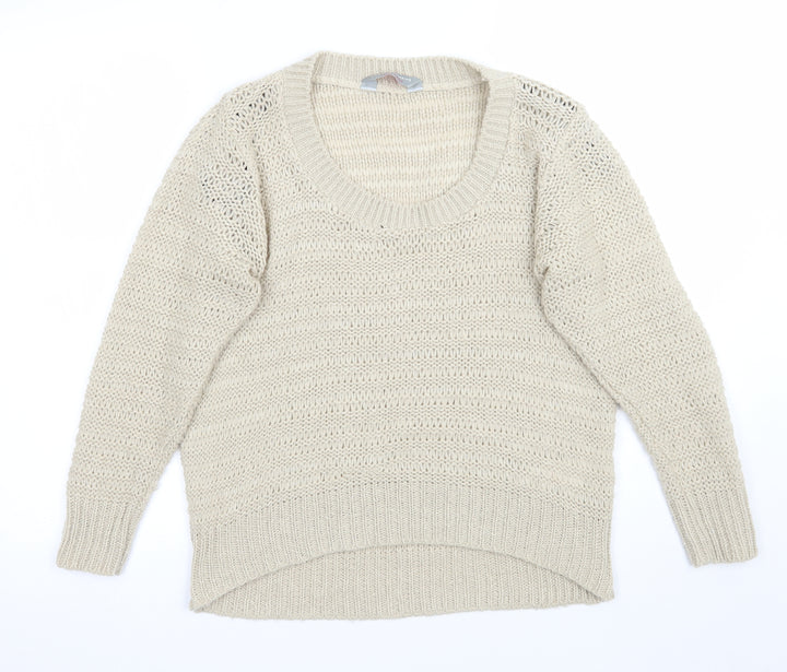 Dorothy Perkins Womens Beige   Pullover Jumper Size L