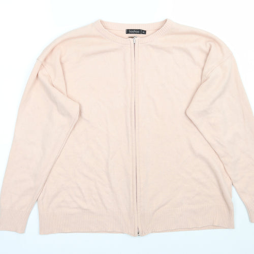 Boohoo Womens Pink   Full Zip Jumper Size S