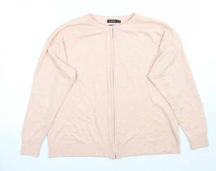 Boohoo Womens Pink Full Zip Jumper Size S