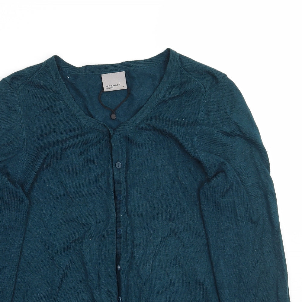 VERO MODA Womens Blue   Cardigan Jumper Size M