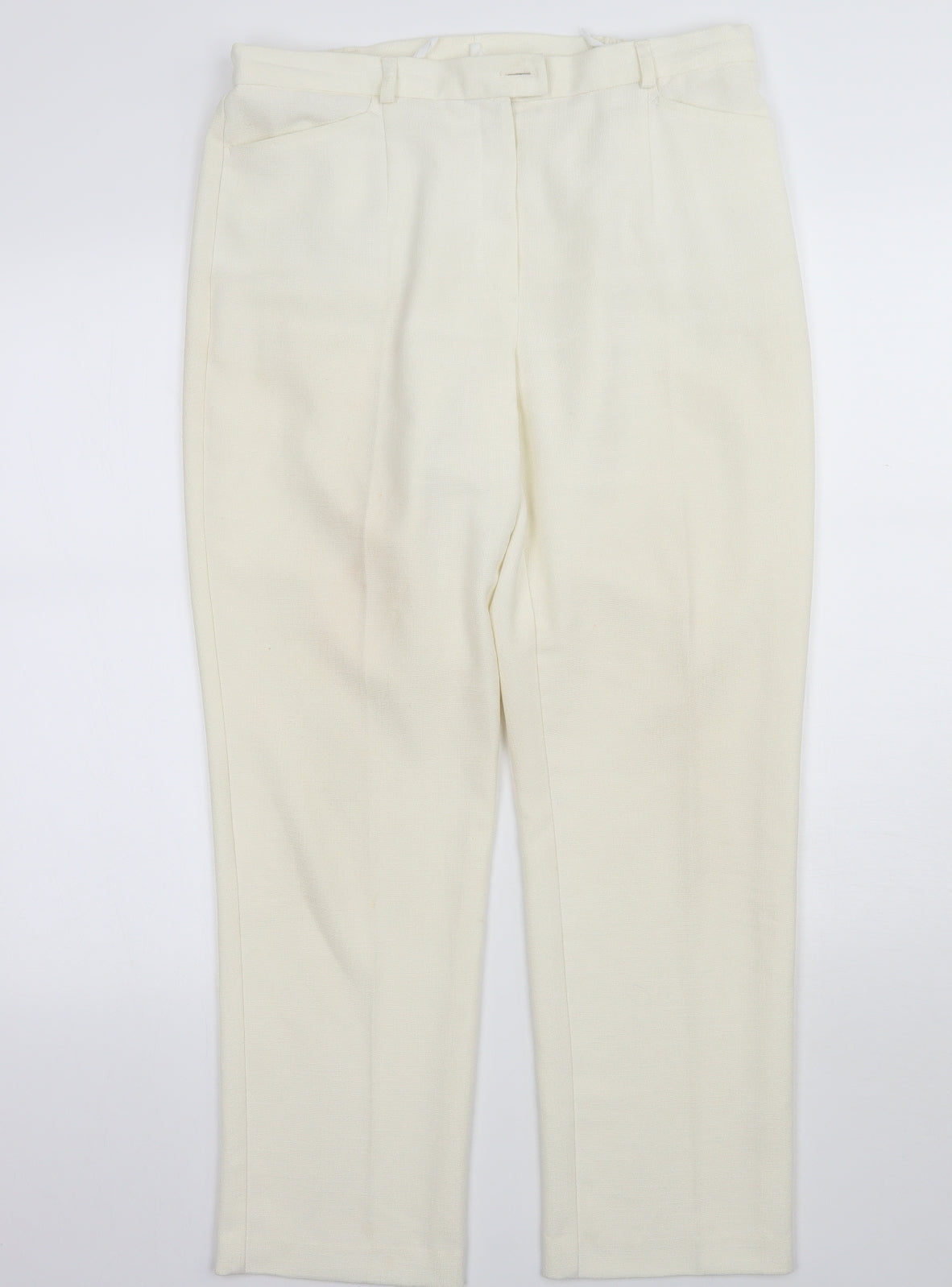 Preworn Womens White   Trousers  Size 14 L28 in