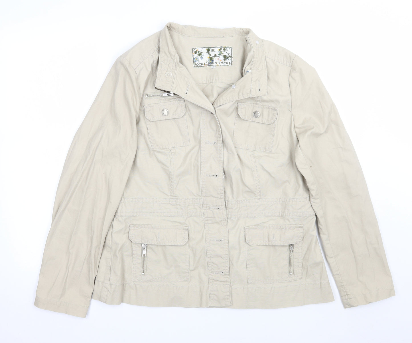 RJR.John Rocha Womens Beige   Jacket Coat Size 16