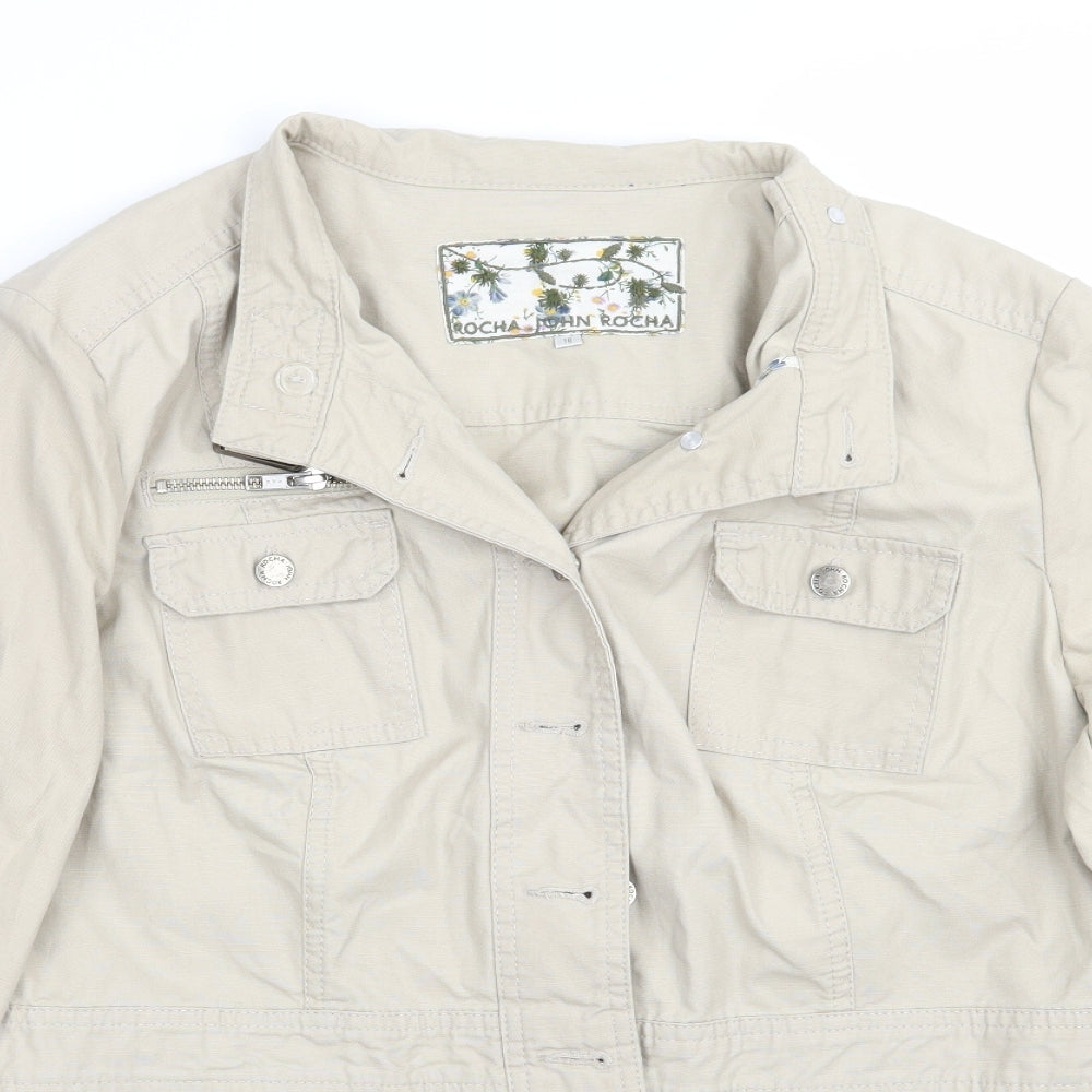 RJR.John Rocha Womens Beige   Jacket Coat Size 16