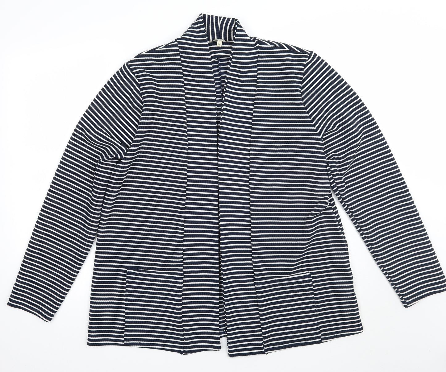 Papaya Womens Blue Striped  Jacket Blazer Size 16