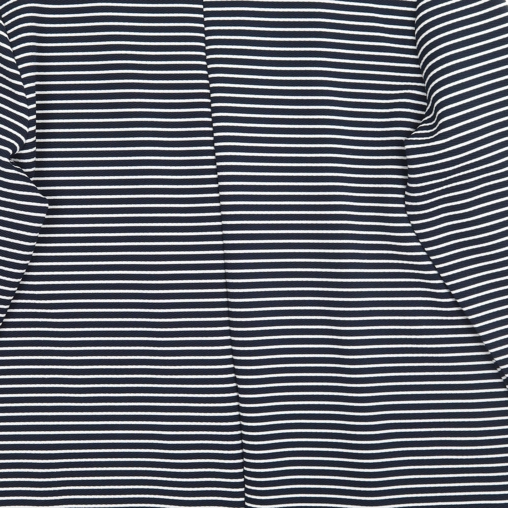 Papaya Womens Blue Striped  Jacket Blazer Size 16