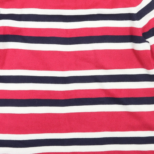 Papaya Womens Pink Striped  Henley Jumper Size 10
