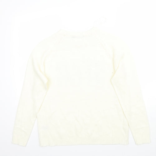 Brave Soul Womens White   Pullover Jumper Size 14
