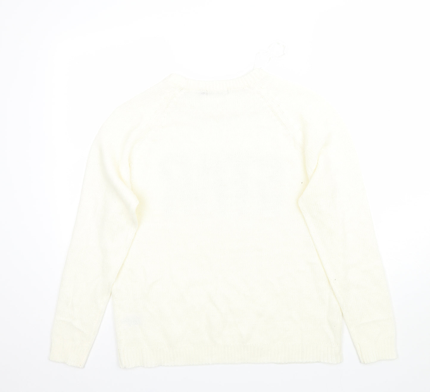 Brave Soul Womens White   Pullover Jumper Size 14