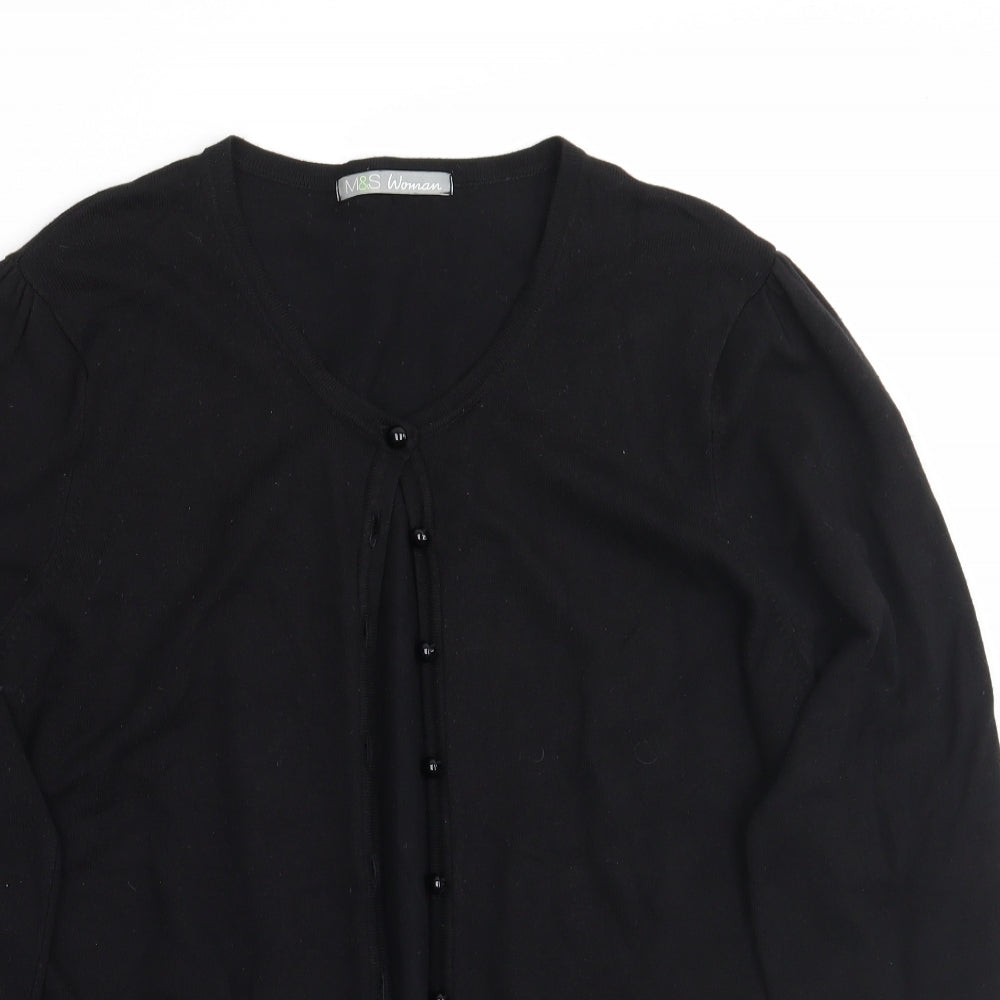 Marks and Spencer Womens Black   Cardigan Jumper Size 18