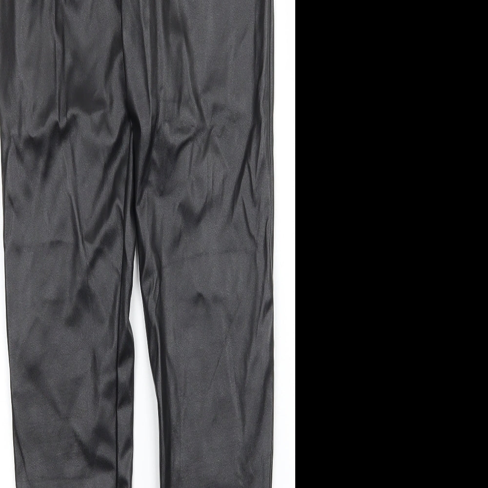 PRETTYLITTLETHING Womens Black  Ramie Capri Leggings Size 6 L27 in