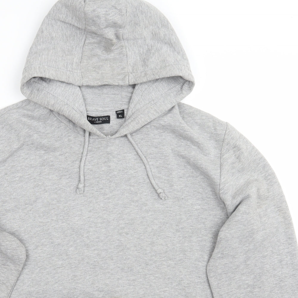 Brave Soul Mens Grey   Pullover Hoodie Size XL